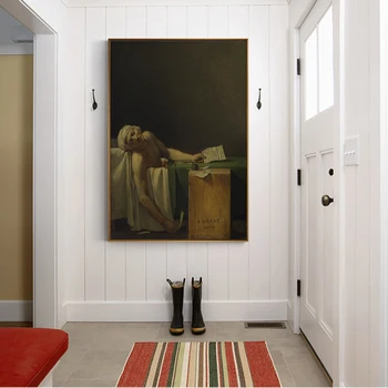 

Citon Canvas Oil painting Jacques-Louis David《The Death Of Marat, 1793》Artwork Poster Picture Modern Wall decor Home Decoration