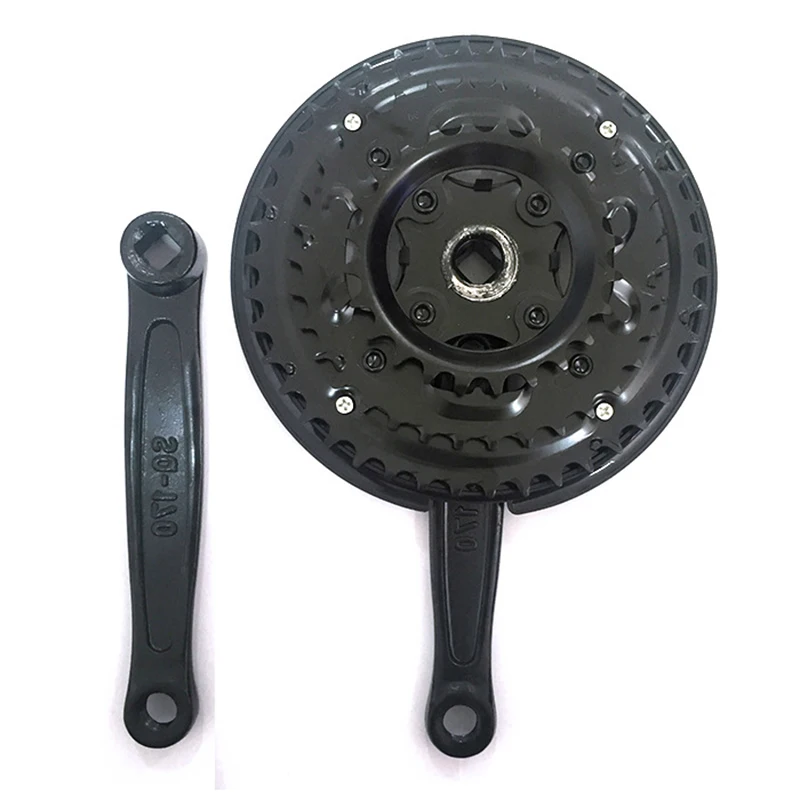 Buy Mountain Bike Crankset Chainring + Crank Arm 42/34/24 Teeth Bicycle Iron Accessories high quality bicycle accessories