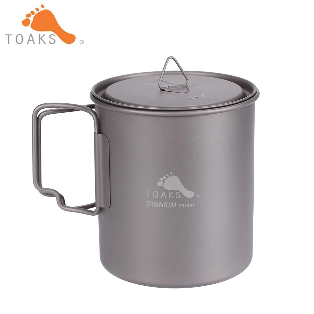 TOAKS Outdoor Hiking Camping Picnic Titanium Pot Mug Bowl 3 in1 Lightweight Camping Equipment 750ml