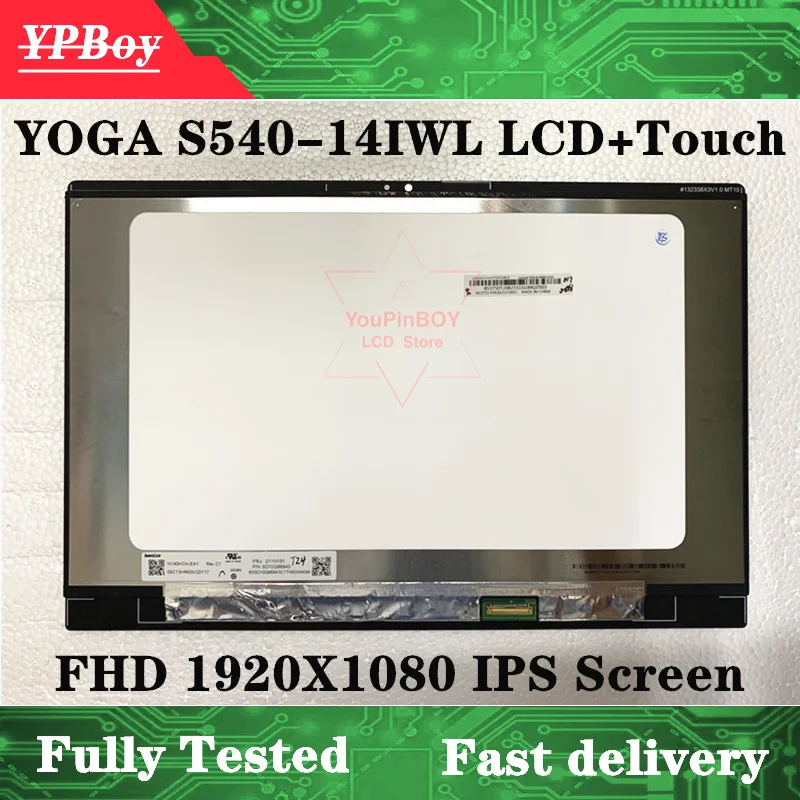 14 ''для Lenovo Yoga S540-14IWL LCD дисплей с сенсорным экраном в сборе FHD 1920x1080 S540-14 5D10S39582 FRU