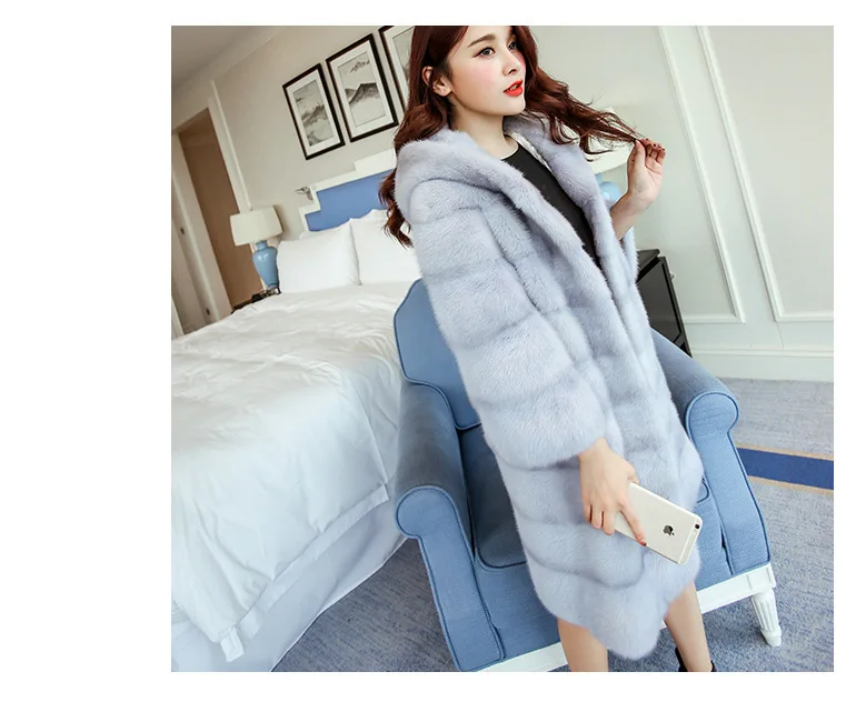 Женское повседневное цветное пальто с искусственным мехом, большие размеры, с капюшоном, для девушек, Осень-зима, элегантная розовая теплая мягкая верхняя одежда, куртка более размера-80