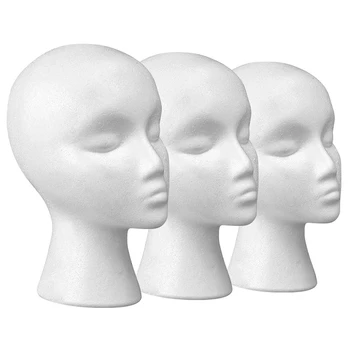 

Wig Head - Tall Female Foam Mannequin Wig Stand and Holder for Style, Model and Display Hair, Hats