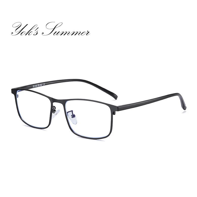C1 Black Frame YOK'S ультра светильник, квадратный, анти синий, светильник, очки, модные, гибкие, Бизнес Стиль, металл, оптические очки по рецепту, оправа Oculos H1359 - Цвет оправы: C1 Black Frame