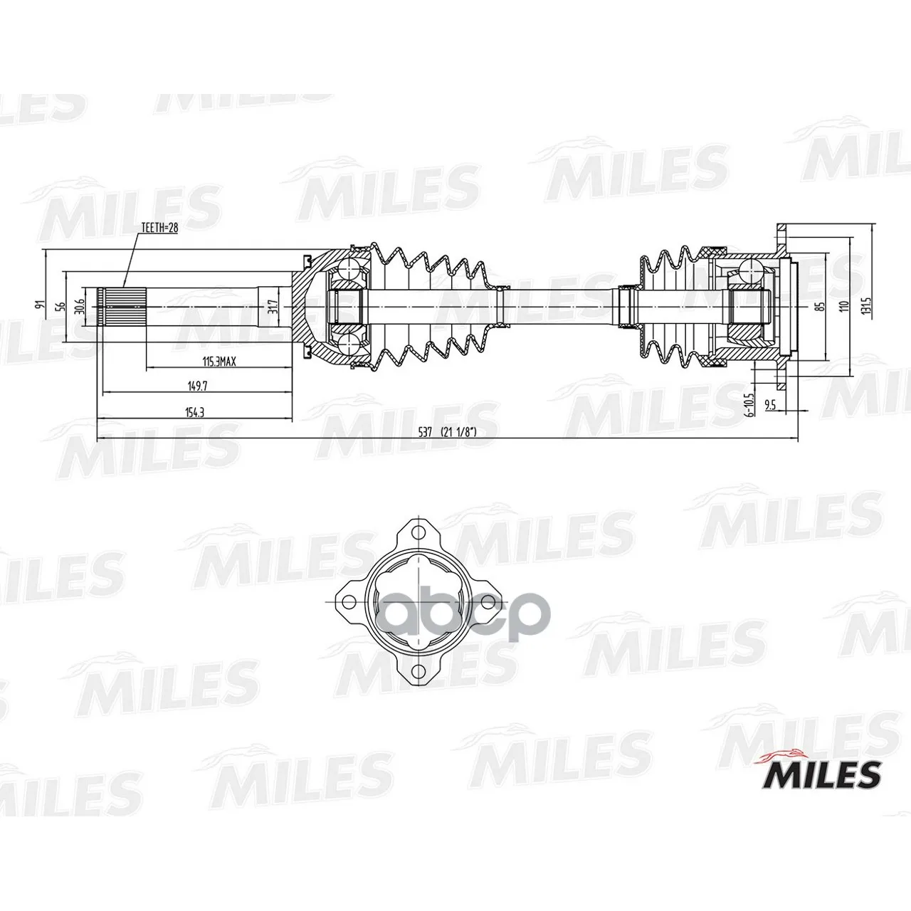 Привод В Сборе Mitsubishi Pajero Ii/Sport/L200 Iii 2.4-3.5 90-09 Пер. Прав. Miles Gc02077 Miles арт. GC02077