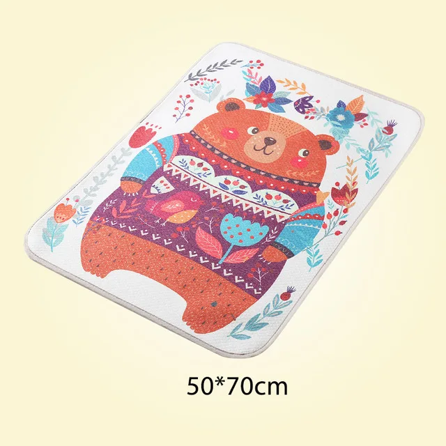 Bear 50x70 Мультипликационный детский пеленальный коврик 3 слоя подгузники для новорождённых переносной сменный матрас в коляске Водонепроницаемый пеленальный коврик для младенцев - Цвет: Bear 50x70