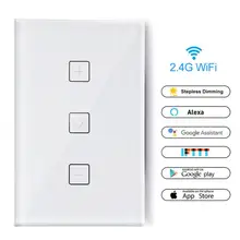 Светодиодный светильник Timethinker с голосовым пультом дистанционного управления, США, Великобритании, ЕС, WiFi, Умный домашний сенсорный переключатель синхронизации для Alexa Google Home IFTTT