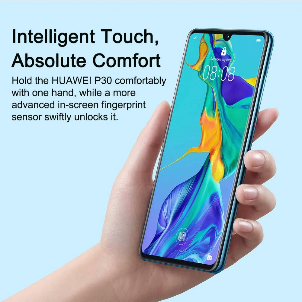 HuaWei P30 мобильный телефон Kirin 980 Android 9,1 6," OELD полноэкранный 40.0MP Leca 22,5 W зарядное устройство с отпечатком пальца NFC MHL 256GB