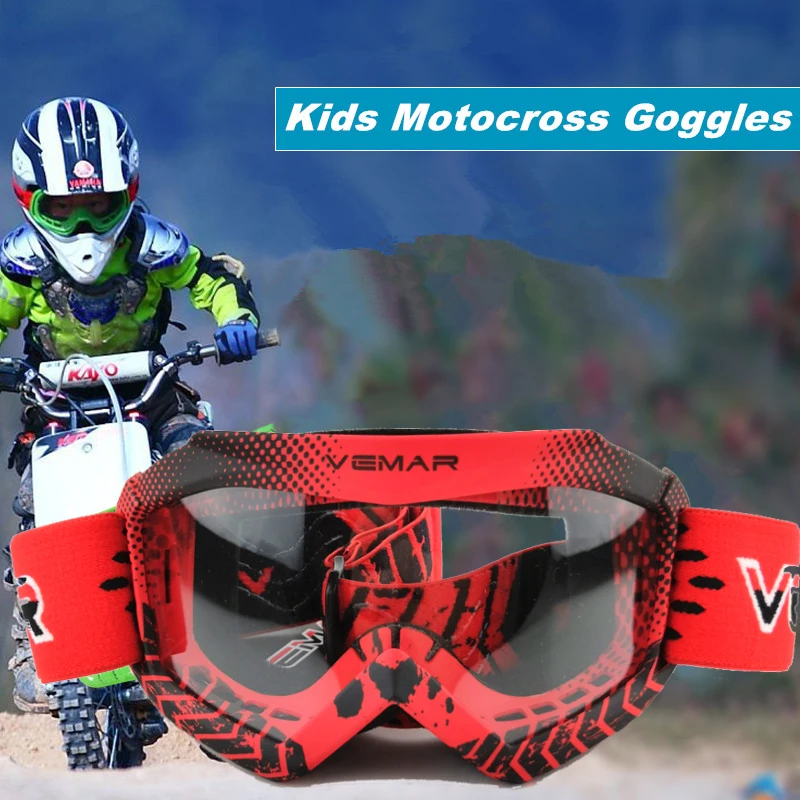 Motocross goggles Kids Sports goggles protective Eyewear for children 4-12 years boy girl motocross snowboard snow glasses