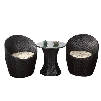 

Balcony table and chair wicker chair three-piece small coffee table combination simple leisure outdoor outdoor garden chair