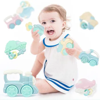 

2020 baby cute toy teether rattle can bite puzzle cartoon toy to give children the best gift