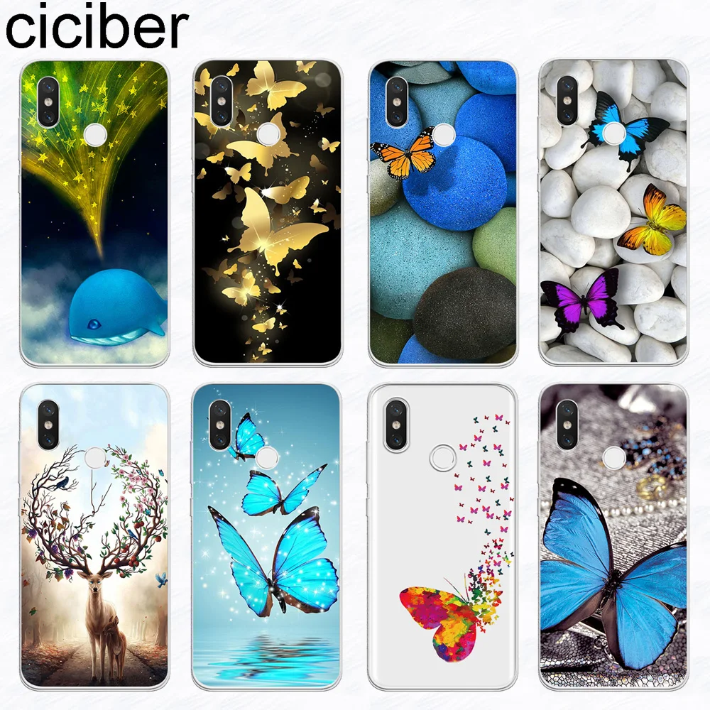 

ciciber Butterfly for Xiaomi mi 9 8 6 5 A2 A1 X 5C 5S Plus Lite SE Poco Phone F1 Soft TPU Case for Xiaomi MIX MAX 3 2 2s Pro