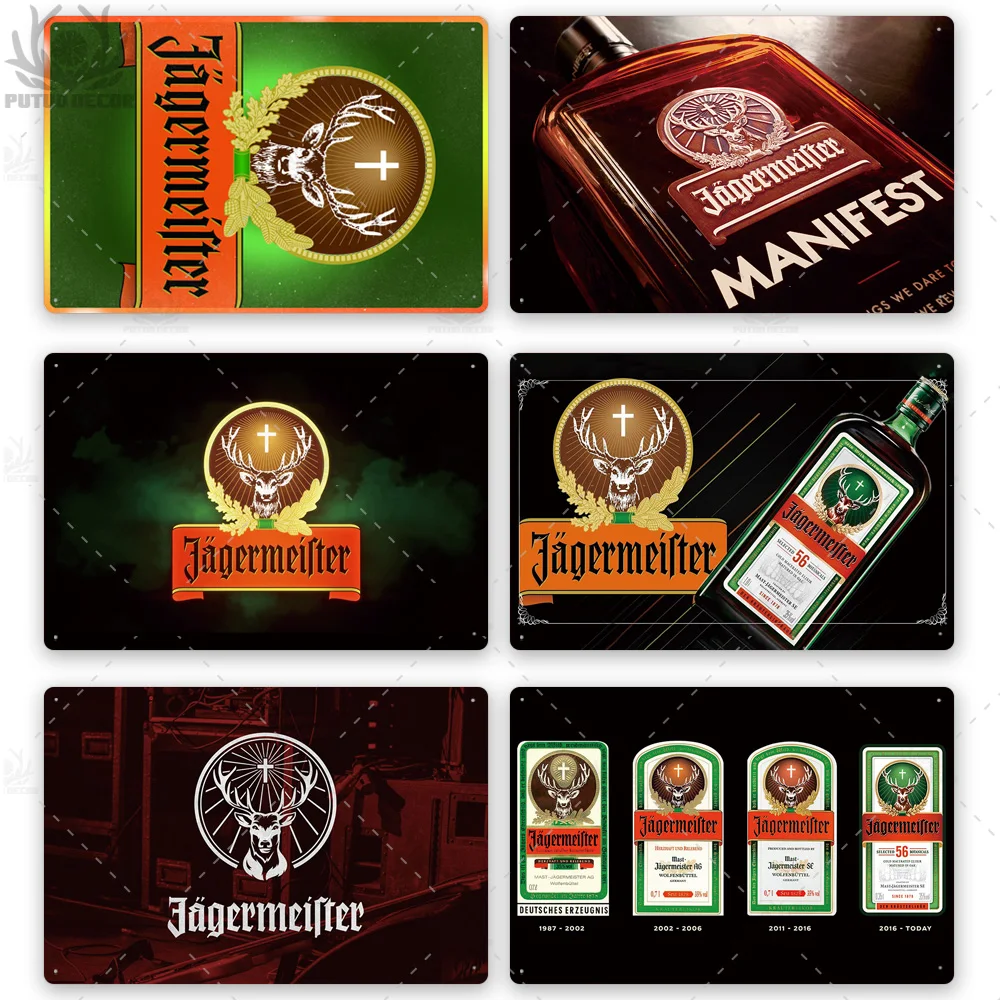 Jagermeister металлический знак жестяные знаки металлическая пластина табличка Металл Винтаж Паб Бар человек пещера Настенный декор