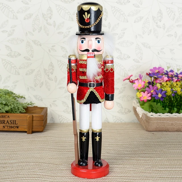 2pcs Traditional Wooden Soldier Nutcracker, Christmas Decor Collectible, Festive Holiday Ornaments, Xmas Gift, 30CM Height 1