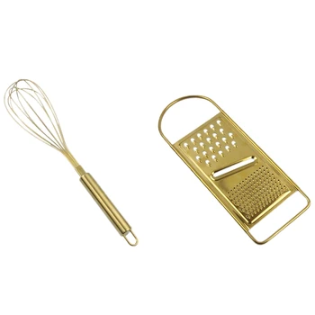 

Stainless Steel Egg Beater Hand Whisk Egg Mixer Baking Mixer & Multifunction Kitchen Gadgets Gold Stainless Steel Grater