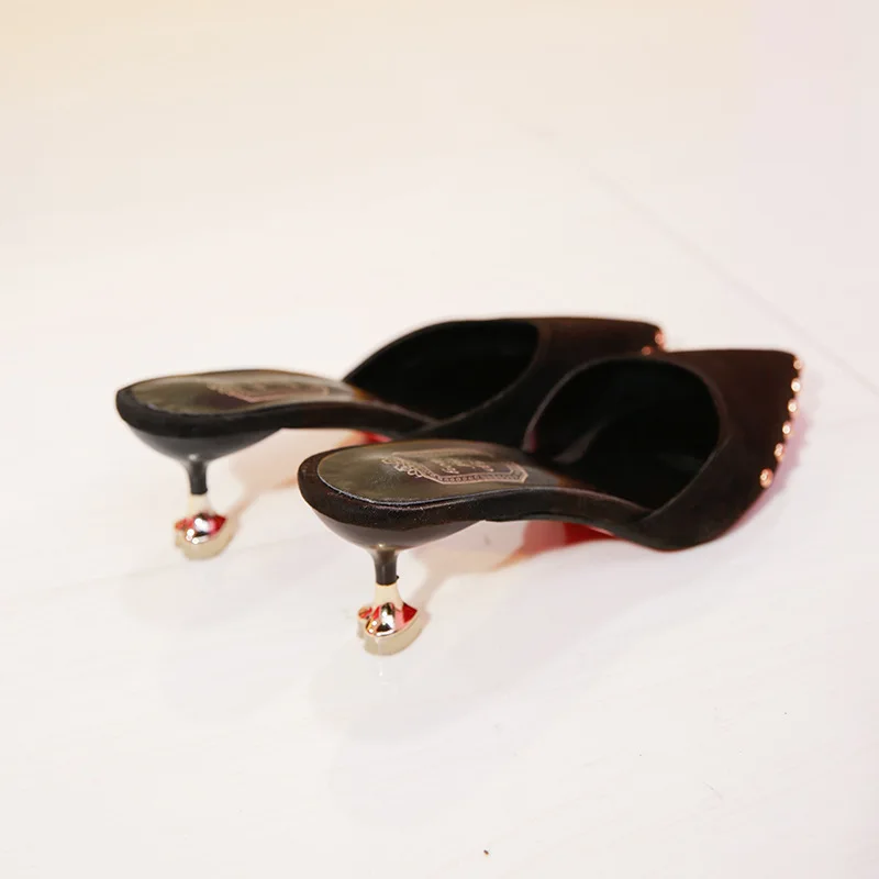 Spring And Summer Slipper Shoes Thin Heeled High-heeled Shoes Sandals Women's Pointed-Toe-Slipper Women's a Generation of F
