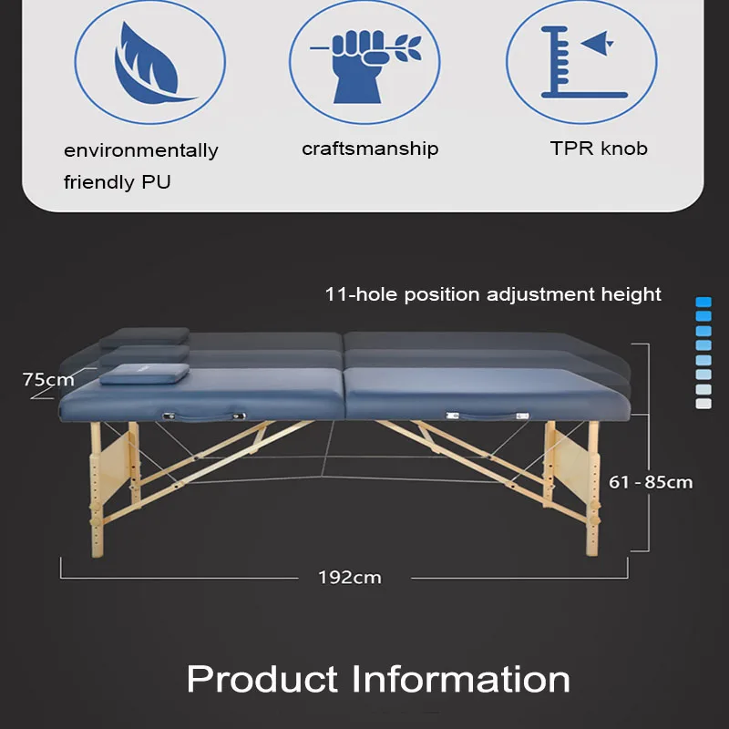 Складная портативная кровать для массажа красоты, массажная кровать для дома, кровать для салона красоты, кровать для массажа из цельного дерева, спа-кровать для тела