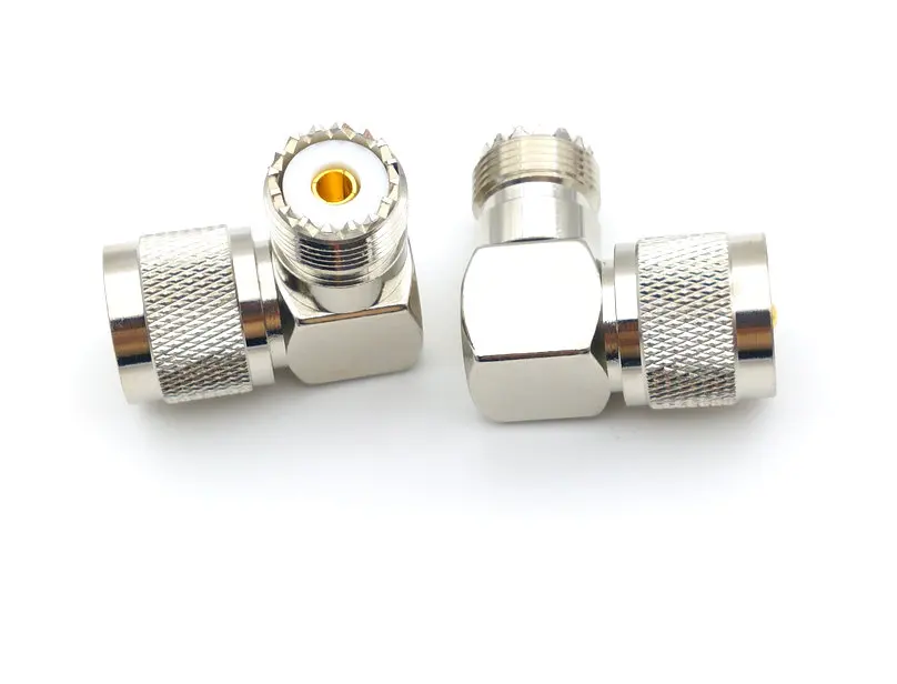 20pcs brass UHF SO-239 Female To UHF PL-259 Male Right Angle RF Connector adapter