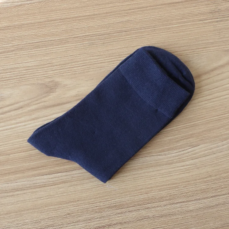 Navy Blue 5 пар, высокое качество, повседневные мужские деловые дышащие хлопковые носки, спортивные носки, одноцветные носки без пятки, размер EU39-44 US7-9.5 - Цвет: Navy Blue