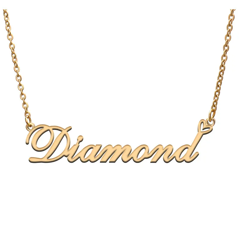 

Personalized Name Necklace for Women Stainless Steel Pendant Jewelry Femme Mother Girls Gift