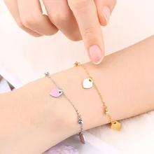 Цепочка в форме сердца, браслеты и браслеты из нержавеющей стали для женщин, браслет дружбы, ручная цепочка для женщин и девушек, ювелирное изделие в виде сердца