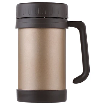 

500Ml/17Oz Thermo Mug Stainless Steel Vacuum Flasks With Handle Thermo Cup Office Thermoses For Tea Insulated Cup Gold