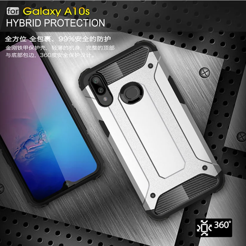Золотой Стальной плюс два в одном противоударный чехол для телефона для samsung galaxy A50 A70 A40 A20 Note 8 9 10 S8 S9 S10 Plus