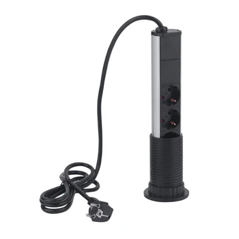 

Hide Desktop Type Practical Pull Up Socket Plug Kitchen Office Home Desk Worktop Standard 3 USB Socket