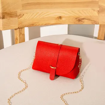 

PU Leather Mini Crossbody Bag Shoulder Bag Chain Women Luxury Designs Chain Bag Solid Color Handbag And Purses Messenger Pouch