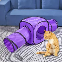 Складной котенок туннель трубка фиолетовый Crinkle обучение прочный головоломка игрушка складной щенок маленький кот товары