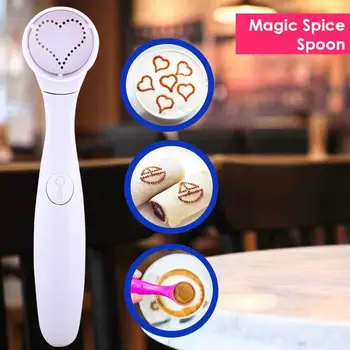 

Magic Coffee Milk Spoon Spray Mold Art Pen Sculpture Baking Decorator Cake Tool Pastry Coffeeware Kitchen Tools White/purple