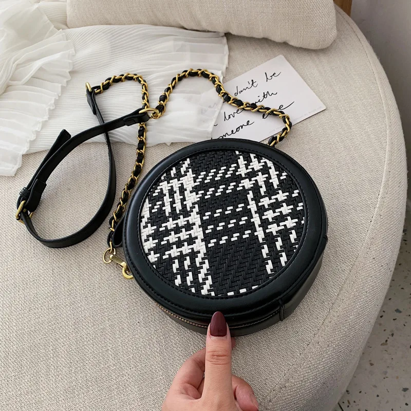 

High Grade Sense Bag Women's 2019 New Style Korean-style Simple Small round Bag Western Style Versatile Chain Crossbody Bag Fash