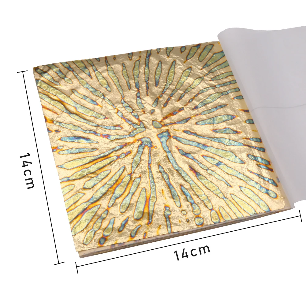 Vibrant Gold Foil Sheets for DIY Crafts and Home Décor – 50pcs Pack, 14x14cm