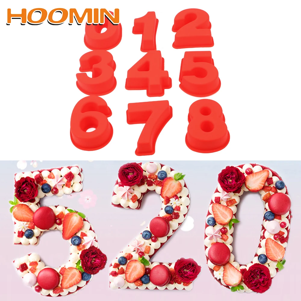 HOOMIN силиконовые формы для торта, аксессуары для торта 0-8, арабские формы для выпечки, инструменты для торта на день рождения