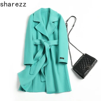 

Double-faced Cashmere Coat Women Winter Jacket Women Pure Solid Colour Wool Coat Women Long Overcoat Slim Women Wool Coat