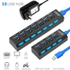 Hub USB 3,0 de alta velocidad de 5Gbps Splitter USB Multi 3 Hab uso adaptador de alimentación 4/7 Puerto múltiples expansor con interruptor para PC portátil ► Foto 1/6