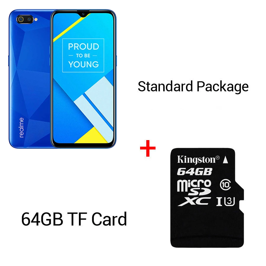 RU версия OPPO Realme C2 15,5 HD+ Dewdrop MediaTek Helio P22 2 Гб ОЗУ 16 Гб ПЗУ 13 МП AI двойная камера заднего вида 4000 мАч мобильный телефон - Цвет: Blue N 64GB Card