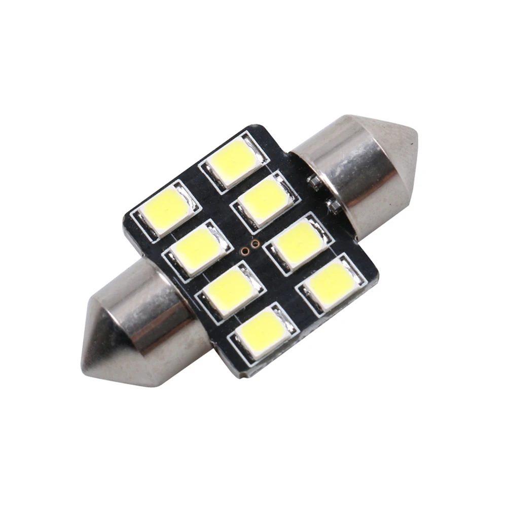 Белый 2835 чипов, 8 светодиодный 2835 SMD 31 мм 36 мм, Автомобильный светодиодный светильник для автомобиля, лампа для чтения в салоне автомобиля, купольная гирлянда, DC 12 В 6500K