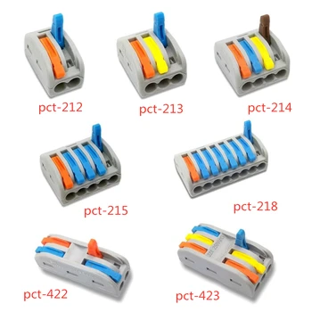 

30/50/80/100 pcs 222 mini fast wire Connectors Universal Compact Wiring Connector push-in Terminal Block PCT-212 213 214 215