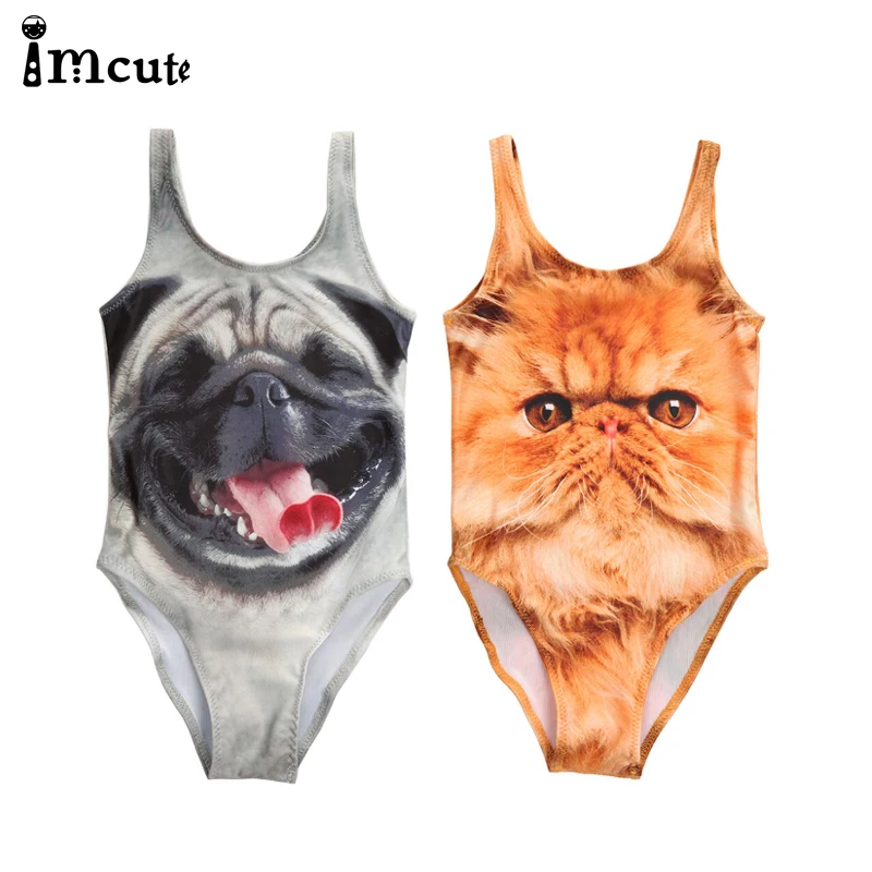 ImCute 2020 детская одежда милый Принт животных кошка собака девочки дети 1 шт.