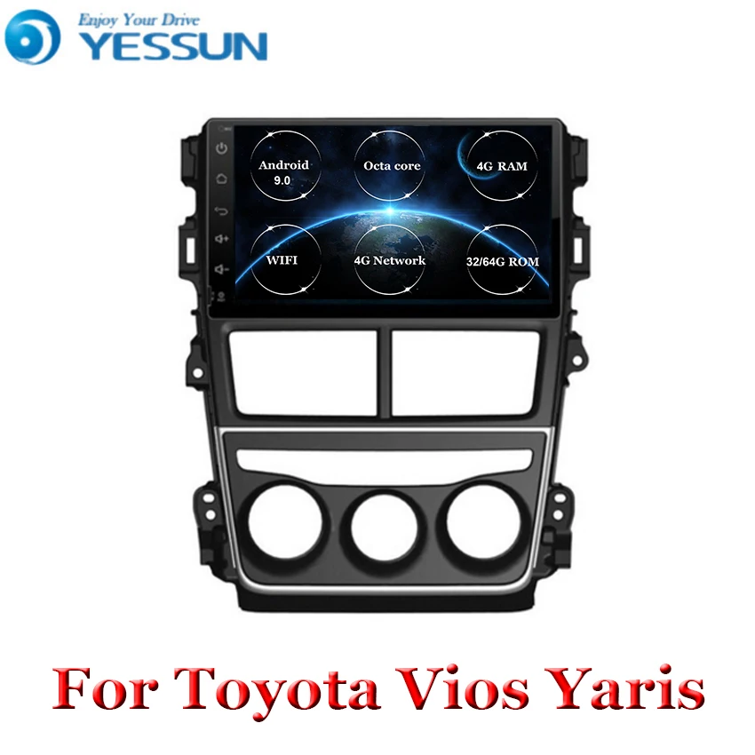 Android 9 автомобильный dvd-плеер gps навигация Мультимедиа для Toyota Vios Yaris радио стерео Bluetooth