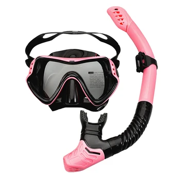 

Swimming Goggles Diving Goggles Belt Breathing Tube Snorkeling Swimming Glasses (Pink)