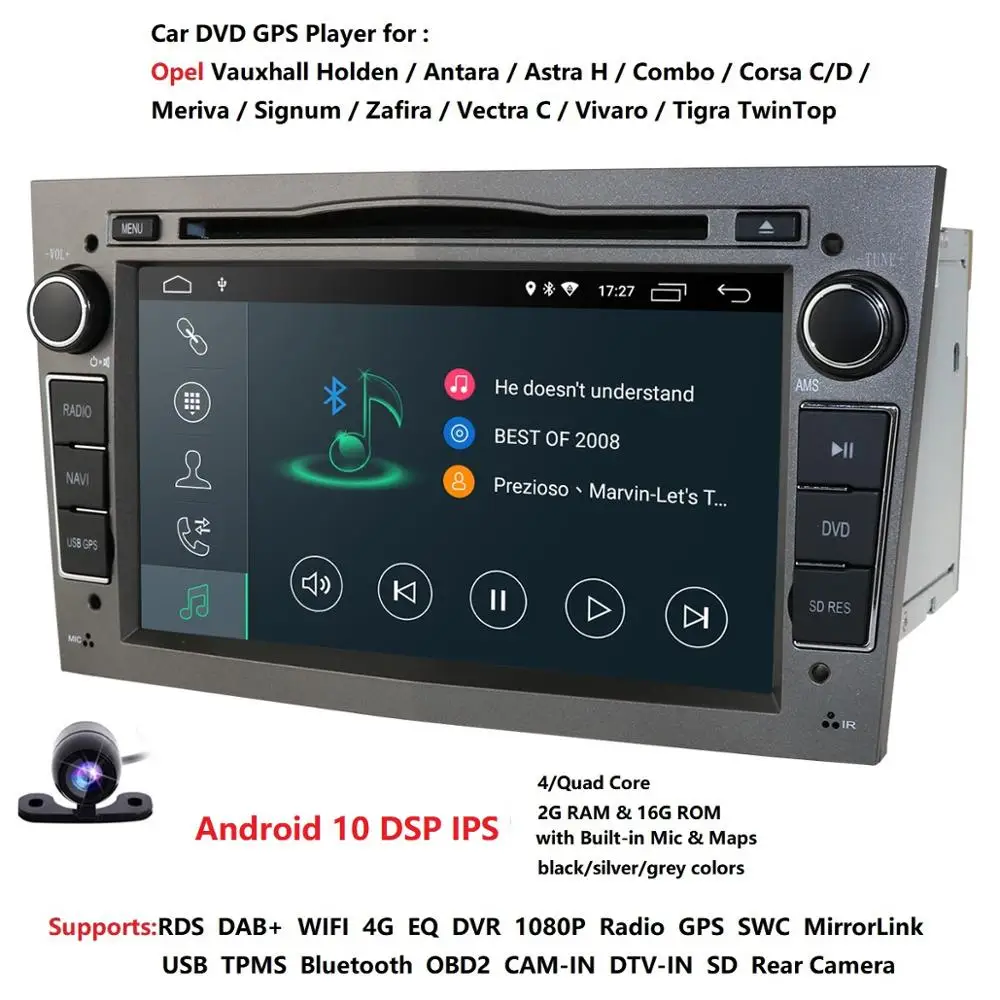 Hizpo Quad-Core 2 DIN RAM:2GB Android 10.0 Car DVD Player For Opel Astra H Vectra Corsa Zafira B C G car GPS Radio stereo 4GWIFI