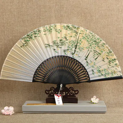 Женские вентиляторы Японские шелковые складные ручные вентиляторы в китайском стиле для танцев - Цвет: Светло-желтый