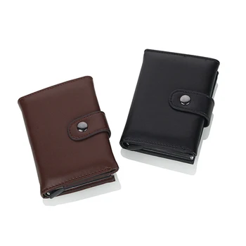 

1 Piece Pu Leather Cizicoco 2019 Men Women Credit Card Holder RFID Aluminium Business Card Holder Fashion Card Wallet Hasp Purse