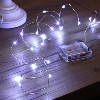 

50pcs/lot 2M 3M 5M 10M AA Battery LED String Lights Copper Silver Wire Lights Decoration Fairy Light for Birthday Party Garland