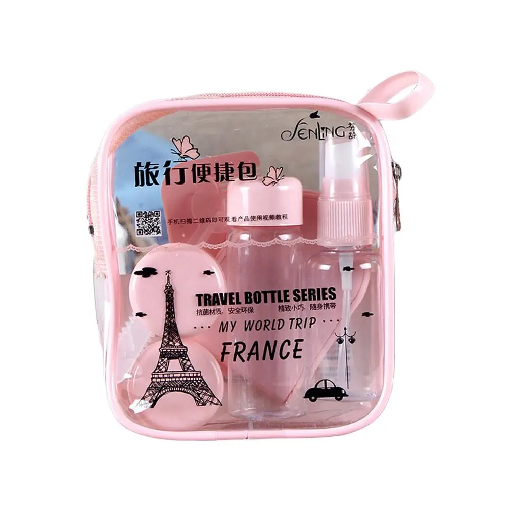 

8Pcs/Set Empty Cosmetic Cream Container Liquid Spray Bottle Comb Travel Kit