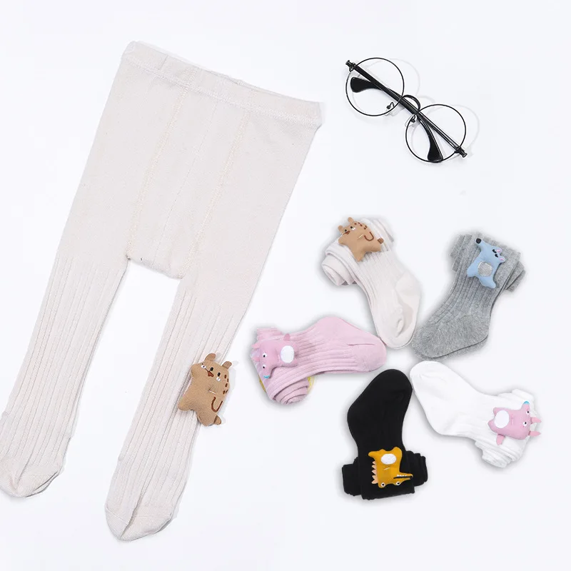 

Girl Pantyhose Tights Stockings Spring Autumn Pure Cotton Solid 3D Animals Cute Novelty Girls Bottom Pants