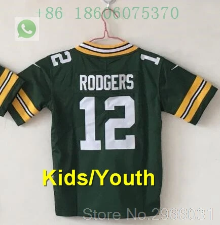 for kids youth A+++ качество Дети 12 Аарон Роджерс Клэй Matthews 52 Ha Clinton-Dix 21 Jordy Nelson 87 jersey Packers - Цвет: for kids youth