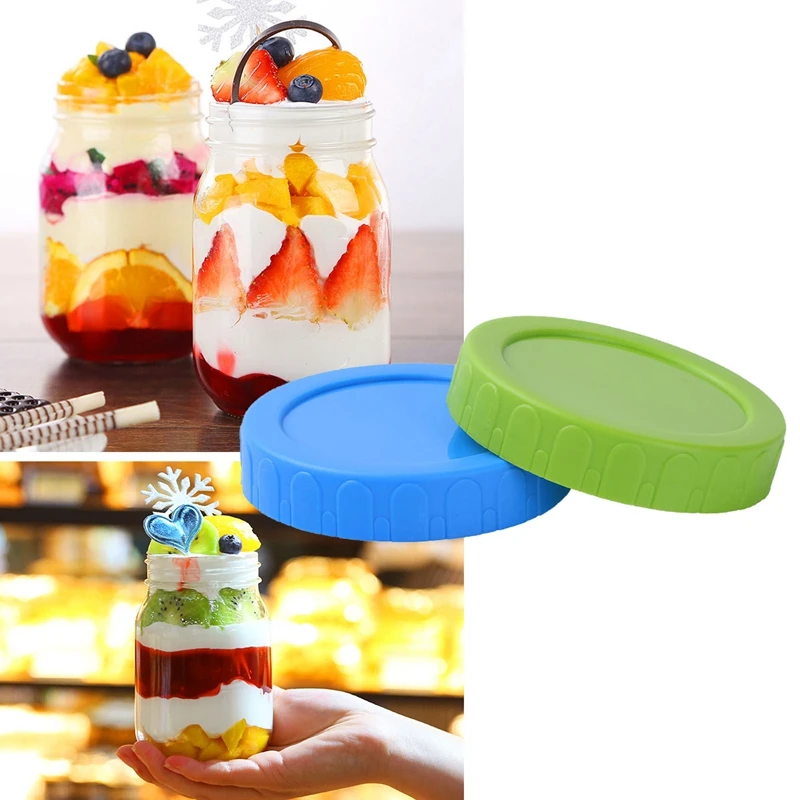 EASY-8Pcs, различные цвета, широкая горлышко, крышки для хранения, крышки для брожения, герметичные Сменные крышки с силиконовым покрытием