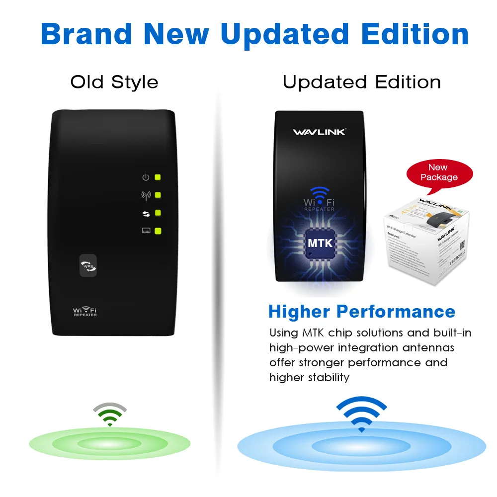 Wavlink  Wi-Fi AP/Repeater N300 2.4G 300 Mbps long range signal amplifier with 2 antennas for router wireless internet access